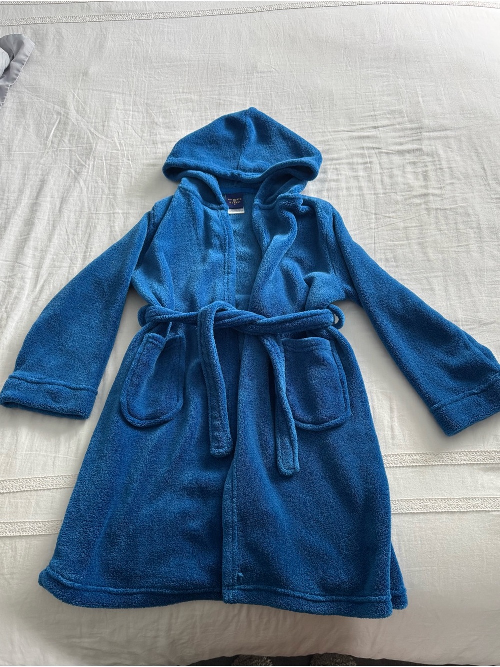 Kids Hooded Fleece Robe - Blue